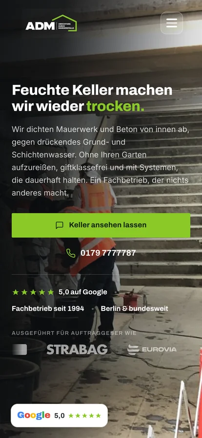AdM-Bauwerk Abdichtung Berlin Mobil